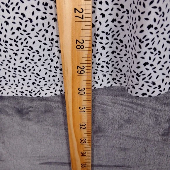 Adrianna Papell Blouse Womens 2X White Black Flutter Sleeve Scoop Neck Tunic Top - Picture 5 of 9